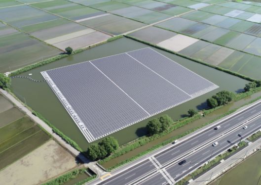 floating solar irrigation pond Japan