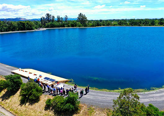 bassin de traitement des eaux solaire flottant