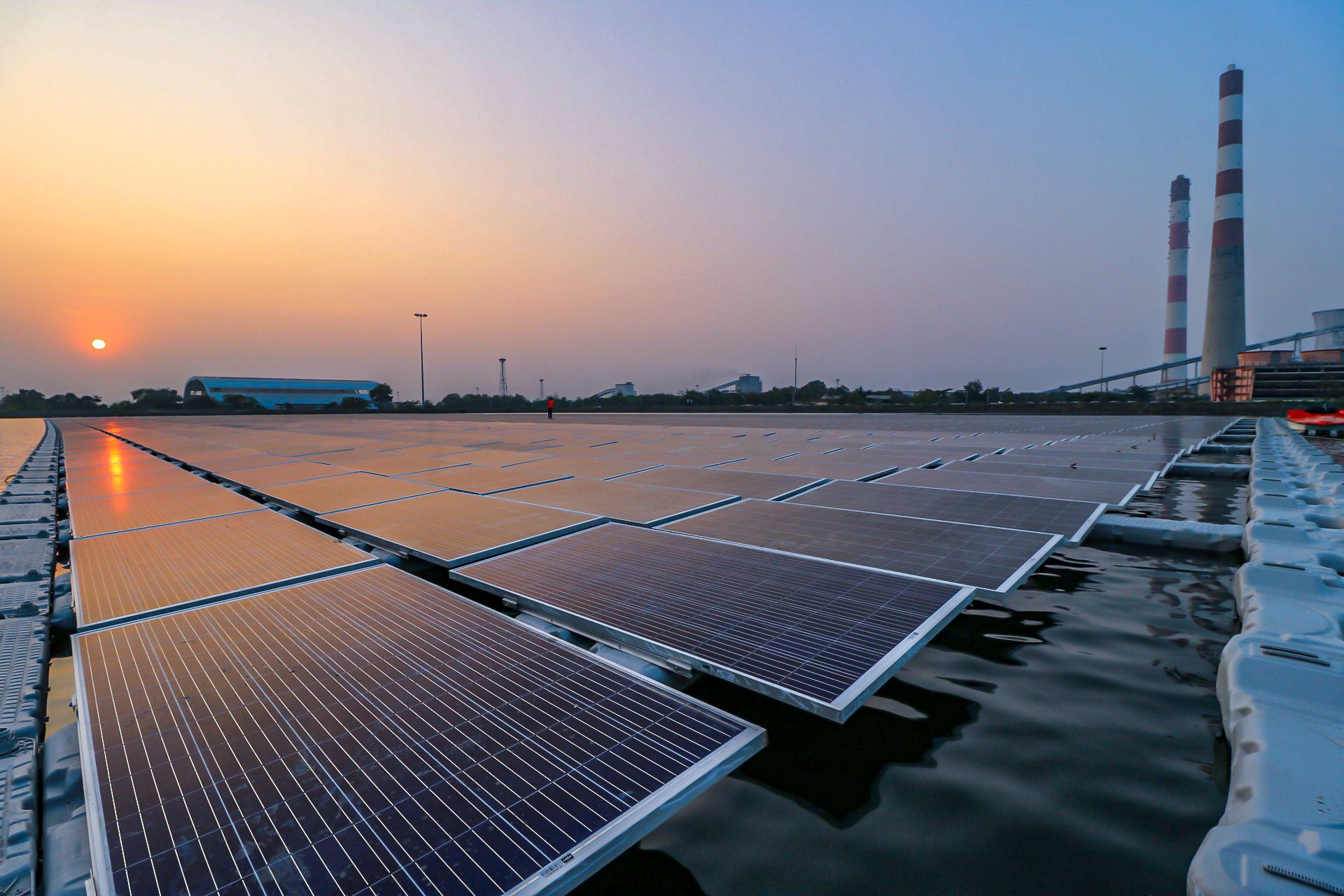 floating solar project Raw water pond India