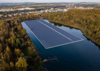 Floating solar on water industrial ponds