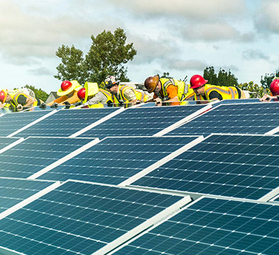 The launching for the floating solar islands.