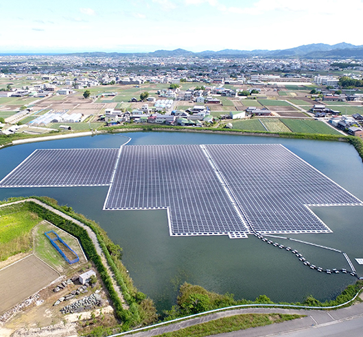 Hanaoka Ike floating PV plant in Japan