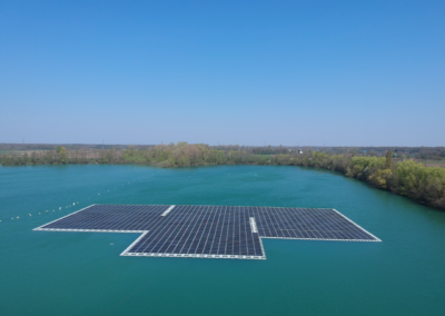 Floating solar on quarry ponds