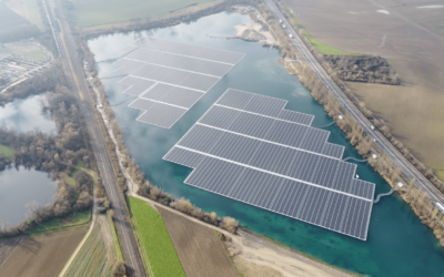 Leutenheim accueille 1er projet photovoltaïque flottant d’ampleur en Alsace, réalisé par Générale du Solaire et Ciel & Terre