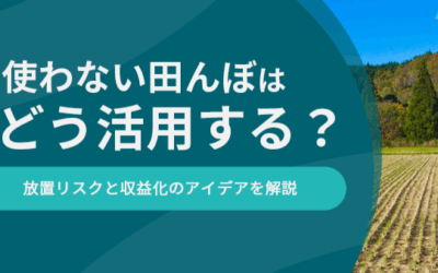 使わない田んぼはどう活用する？放置リスクと収益化のアイデアを解説