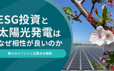 ESG投資と太陽光発電はなぜ相性がよいのか丨導入のメリットと注意点を解説