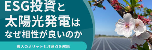 ESG投資と太陽光発電はなぜ相性がよいのか丨導入のメリットと注意点を解説