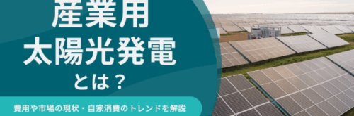 産業用太陽光発電とは？費用や市場の現状・自家消費のトレンドを解説